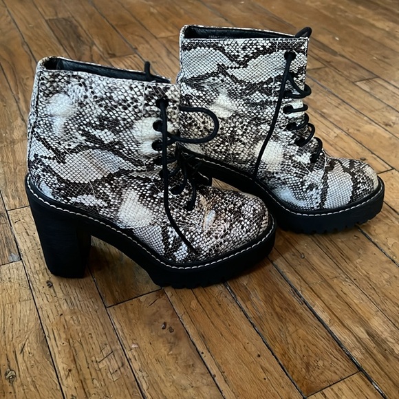 Madden girl snake skin booties. Worn but like new. - Picture 2 of 4